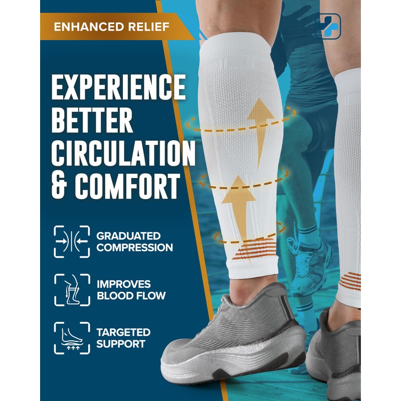 Doctor's Select 2 Pairs Copper Calf Compression Sleeves for Women