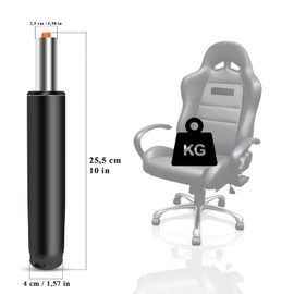 SZKKQKJ Gas lift, gas lift for office chair, office chair, replacement gas lift, length 255 mm, black, gas spring for swivel chair, executive chair, stool, desk chair