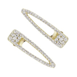 Ettika Gold Tone Plated Hair Clips for Women | Hair Accessory | Gold Tone, Gatsby Crystal and Gold Clip Set of 2