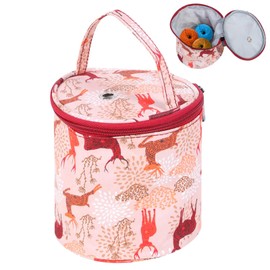 Portable Yarn Storage Bag, Yarn Organizer Tote Bag Round Yarn Holder Crochet Hook Bag for Yarns, Carrying Projects, Knitting Needles and Other Accessories