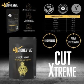 Genuino BioRevive CutXtreme Suplemento Quemador de Grasa 780mg Cápsulas Veganas Termogénicas