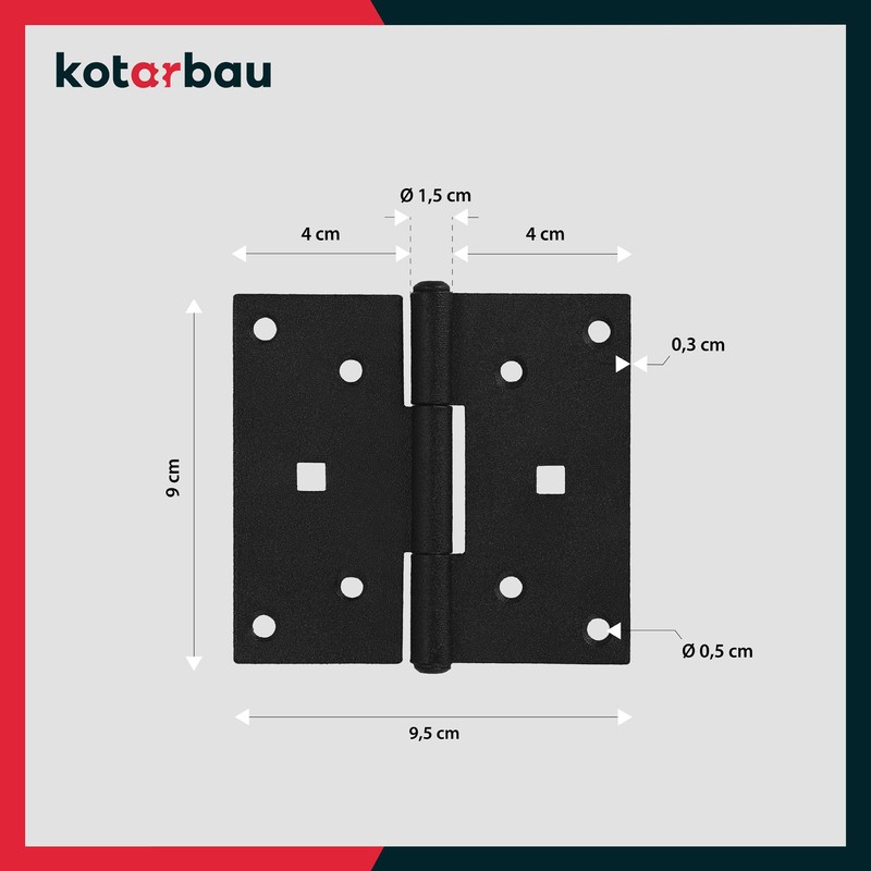 KOTARBAU Folding Hinges 90 x 95 mm Powder Coated Steel