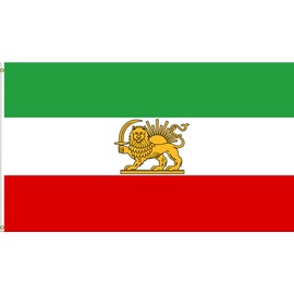 Masquita Old Iran Persia Lion Sun Flag 3x5FT Indoor Outdoor Vivid Color Double-Stitched Edges and Flags with 2 Brass Grommets. (3x5)