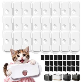 25+25 Packs Replacement Filters for PETLIBRO Dockstream Cat Water Fountain PLWF106/PLWF116/PLWF115/PLWF105/PLWF005, 12 Months Set of Replacement Filters for Pet Water Fountain, 25 Filters + 25 Sponges