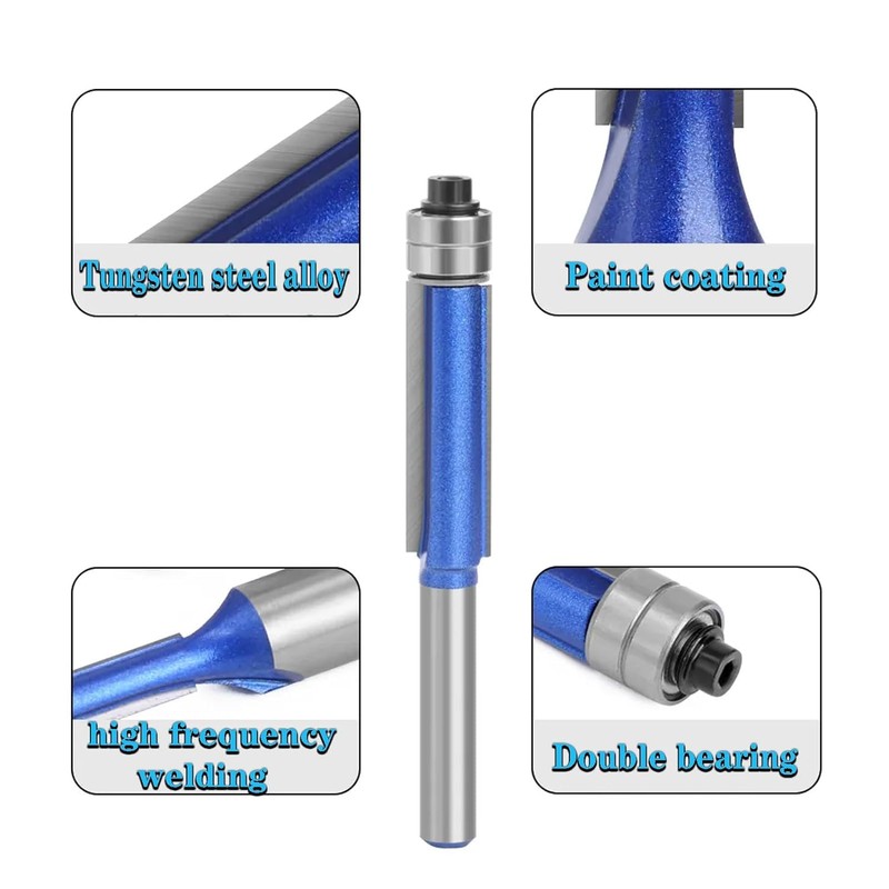 YUENTOEN 4 Pieces Flush Trim Router Bits Set, 1/4 Inch