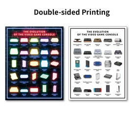 Video Game Console Poster for Boys Room Decor Double Sided Prints 11x14 Inch Funny Neon Gaming Posters Playroom Decorations Unfarmed