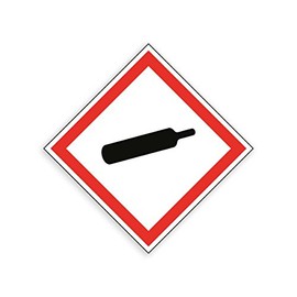 Safety & Hazard Signs - Harmful Substances Signs - GHS COSHH Symbol Signs [Compressed Gas] (75mm x 75mm Diamond)