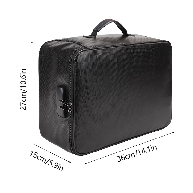 Fireproof File Document Bag Safety Organizer Zipper Closure Fire &