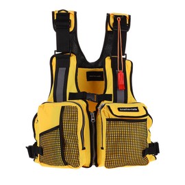 Yosooo Chaleco Salvavidas Ajustable Amarillo Adulto para Emergencia, Supervivencia, Pesca, Natación y Otros Deportes Acuáticos