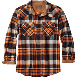 Legendary Whitetails Men's Standard Western Flannel Shirt Button Up Brushed Cotton, Lancer Plaid, Large
