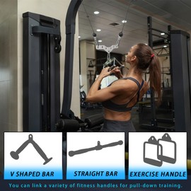 Lights Mountain Double to Single Pulley Adapter Plate for Cable Machines – Heavy-Duty Stainless Steel Connector with 3 Carabiners for LAT Pulldown, Triceps, Biceps & Home Gym Workouts