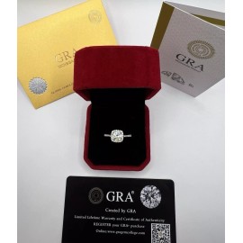 Unbranded 1CT Certified Moissanite Engagement Ring 925 Sterling Silver GRA Size 6