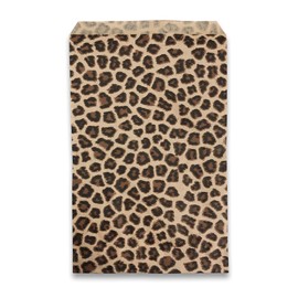 888 Display USA, Inc 100 pcs of 6” x 9” Leopard Print Kraft Paper Gift Bags – Shopping/Sales/Tote Bags