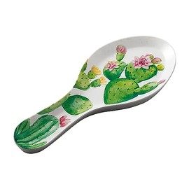 UPware Cactus Spoon Rest, Spoon Holder for Stove Top, Kitchen Counter, and Dining Table, 9.625 Inch Melamine Kitchen Utensil Holder