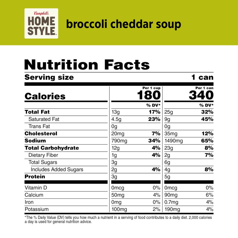 Campbell’s Homestyle Broccoli Cheddar Soup, 16.3 oz Can