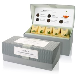 Tea Forte Classic Black Tea Presentation Box Tea Sampler Gift Set, 20 Assorted Variety Handcrafted Pyramid Tea Infuser Bags