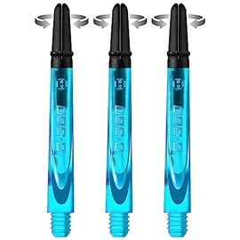 Harrows Darts Technology Carbon 360 Shafts, Rotating Carbon Top by Thor-Sports (Short, Aqua Blue)