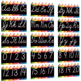 Alphabet Bulletin Board Set - 15 PCS Crayon ABC Wall Decorations Cursive Alphabet Line for Classroom Wall for Pre School Elementary Classroom Homeschool, Playroom Bedroom Decorations