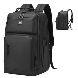 SUIKIHUM Expandable Business Backpack with 17" Laptop Compartment - Waterproof, Airline Approved, 33L-42L Capacity, for Work & Travel, Black