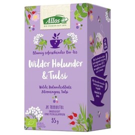 Allos - Wild Elderberry and Tulsi Tea - 35 g - Pack of 4