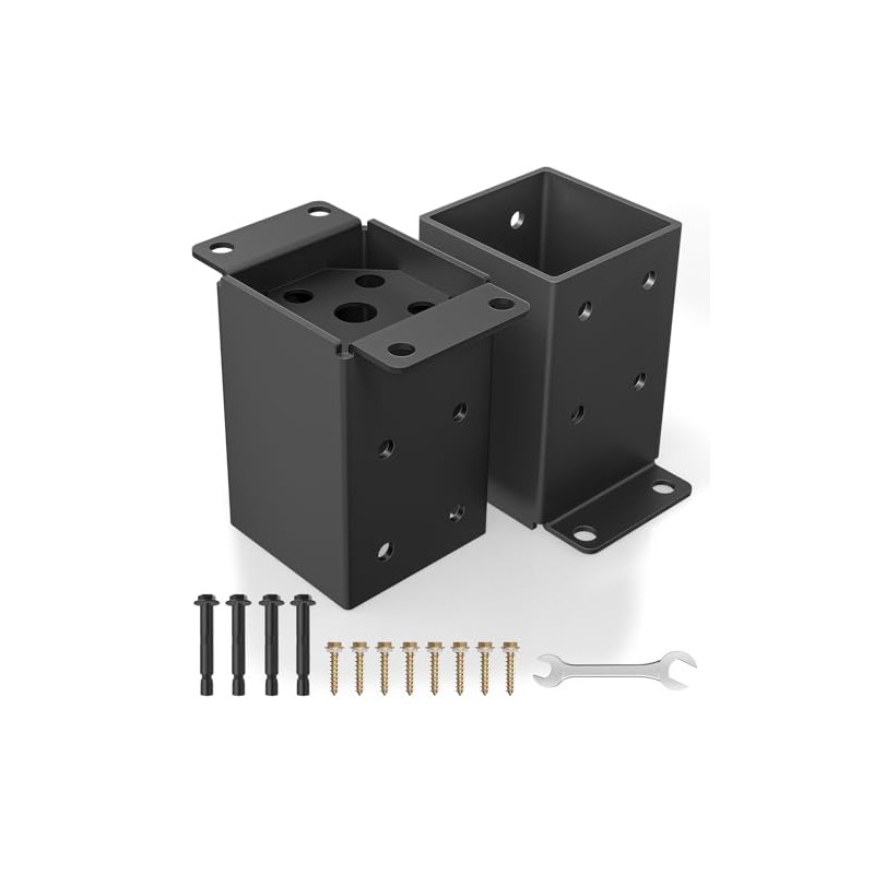 4x4 Post Base 2 Pcs, Heavy Duty Post Anchor with
