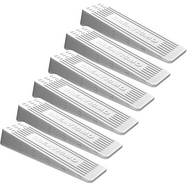 Pack of 6 White Rubber Door Stoppers for Floor, Durable, Anti-Skid, Heavy-Duty Rubber Door Wedges Indoors, for All Floor Types & Doorstops Wedge Preventing Accidents