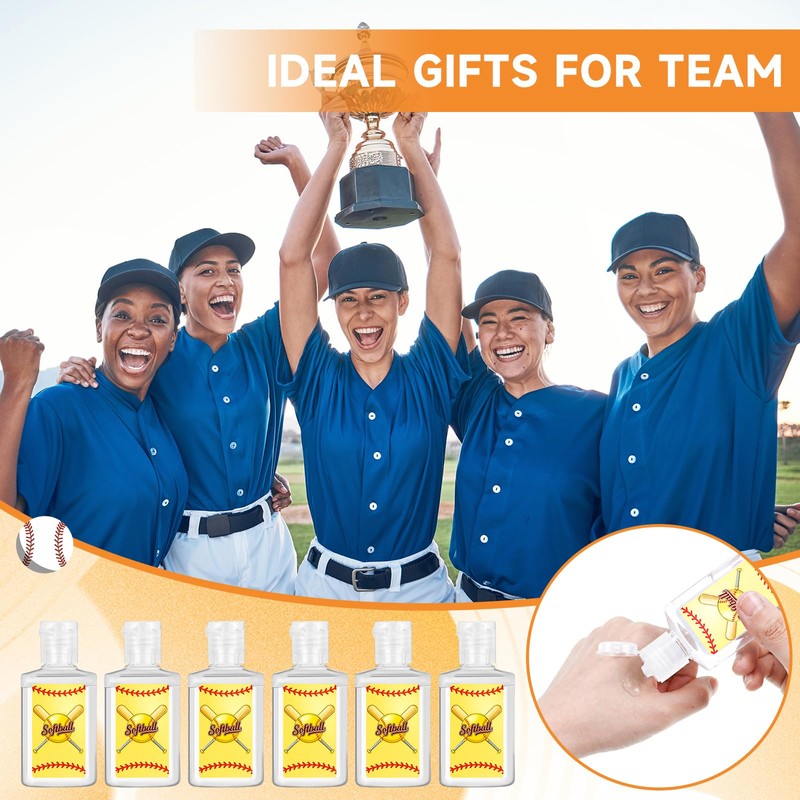 36 Sets Softball Hand Sanitizer Party Favors 1oz Bulk, Baseball