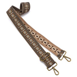 ZOOEASS Bronze Buckles Purse Strap, 2" Wide Crossbody Handbag Strap Adjustable Replacement Shoulder Strap Vintage Embroidery Guitar Style(5CM-Color9)