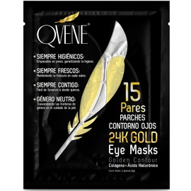 Parches Para Ojos | Oro Puro de 24K | Parches Para Ojeras Contorno de Ojos | Hidrogel con Colágeno + Ácido Hialurónico | 15 Pares