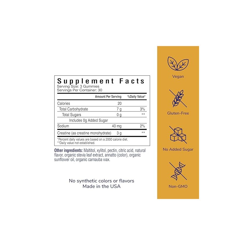 HerOwn Gomitas de Creatina para Mujer, 3 g de Monohidrato
