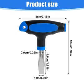 Mabor T Handle Flat Head Screwdriver T-Type Screw Driver Kit Ergonomic Short Flathead Screwdrivers Assembly Tools with Plastic Handle for Slotted Screw, 10mm