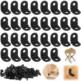 WAYAMY Soportes de Esquina en L, 30 Pack Soportes de Acero Inoxidable en L para Estantes 90 Grados, con Tornillos Soporte de Esquina, Soporte de Angulo Recto Pequeño para Estantes, Clóset,Cajón (30mm)