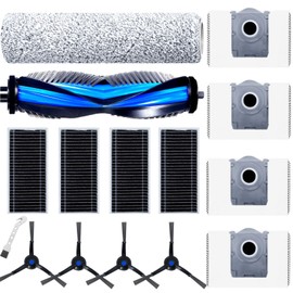 Accessories Set for Ecovacs Deebot X8 Pro Omni/X8 Omni Robot Vacuum Cleaner Replacement, 1 Roller Brush, 1 Fuff Roller, 4 Filters, 4 Dust Bags, 4 Side Brushes Spare Parts for Sweepers
