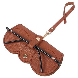 Soft Leather Sunglasses Bag,Portable Glasses Pouch Bag,Leather Glasses Case Holder,Eyeglass Pouch for Glasses (Brown)
