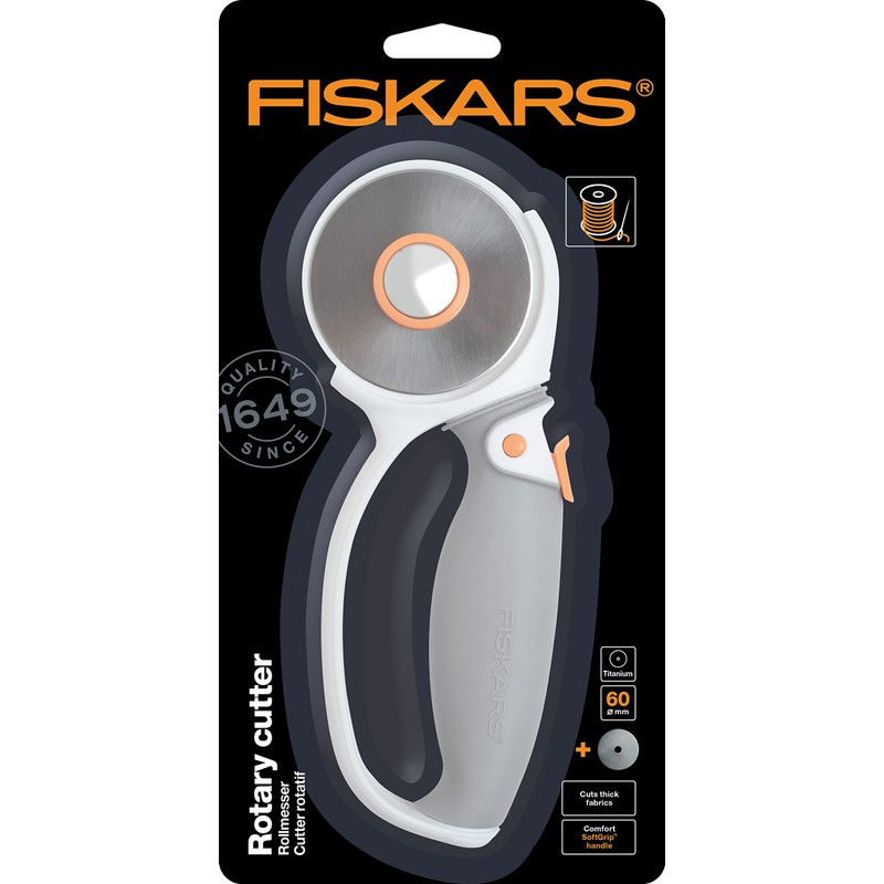Fiskars Titanium Rotary Cutter, Ø 60 mm, For Right- and