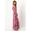 Petal & Pup Women's Hilary Pleated Maxi Dress, Pink Floral