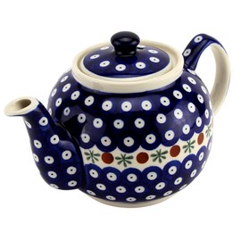 Polish Pottery Market 32 oz Teapot - Handcrafted Polish Stoneware by Zaklady Boleslawiec Poland