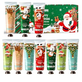 MIYUELENI 10 Pcs Christmas Hand Lotion Gift Set，Moisturizing Hand Cream for Women, Moms & Coworkers，Mini Travel Size Holiday Gifts, Stocking Stuffers & Bulk Gifts for Christmas Appreciation 30ml