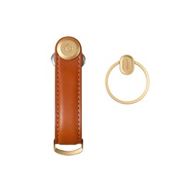 Orbitkey Gift Set Bundle | Limited Edition Top Grain Leather Key Organizer Colourway Paired with Ring v2 | 7.17" L x 6.89" W x 1.18" H, Stainless Steel with PVD Coating, Cognac/Tan