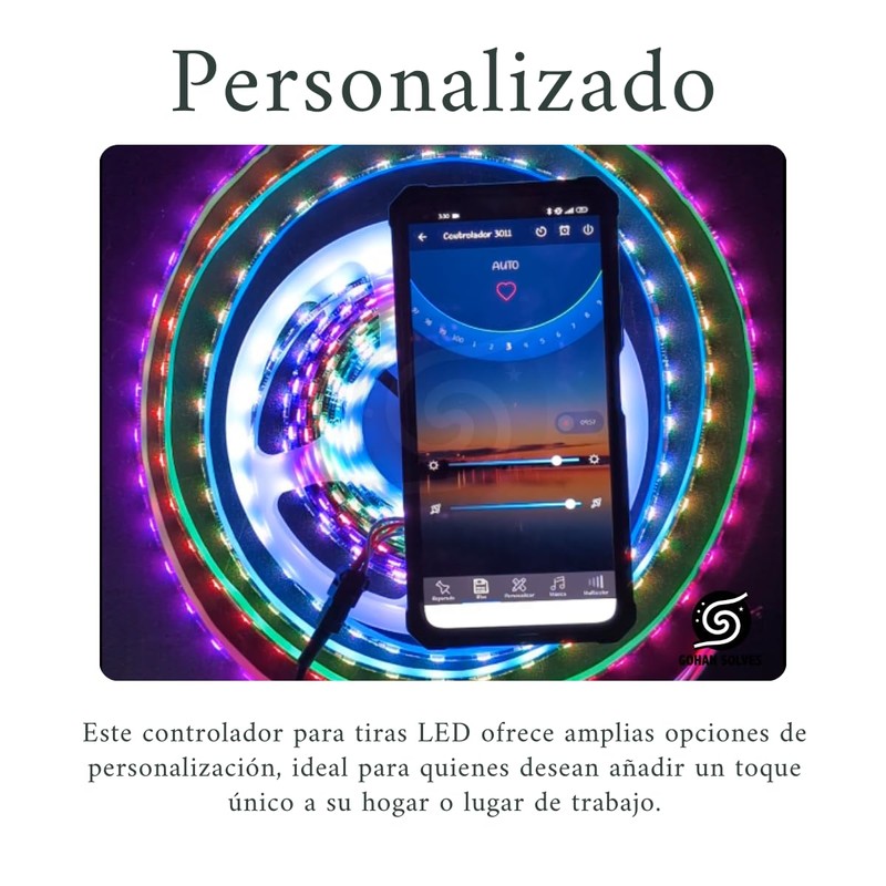 Control LED Pixel con Bluetooth para Tira LED WS2811-12, Fácil