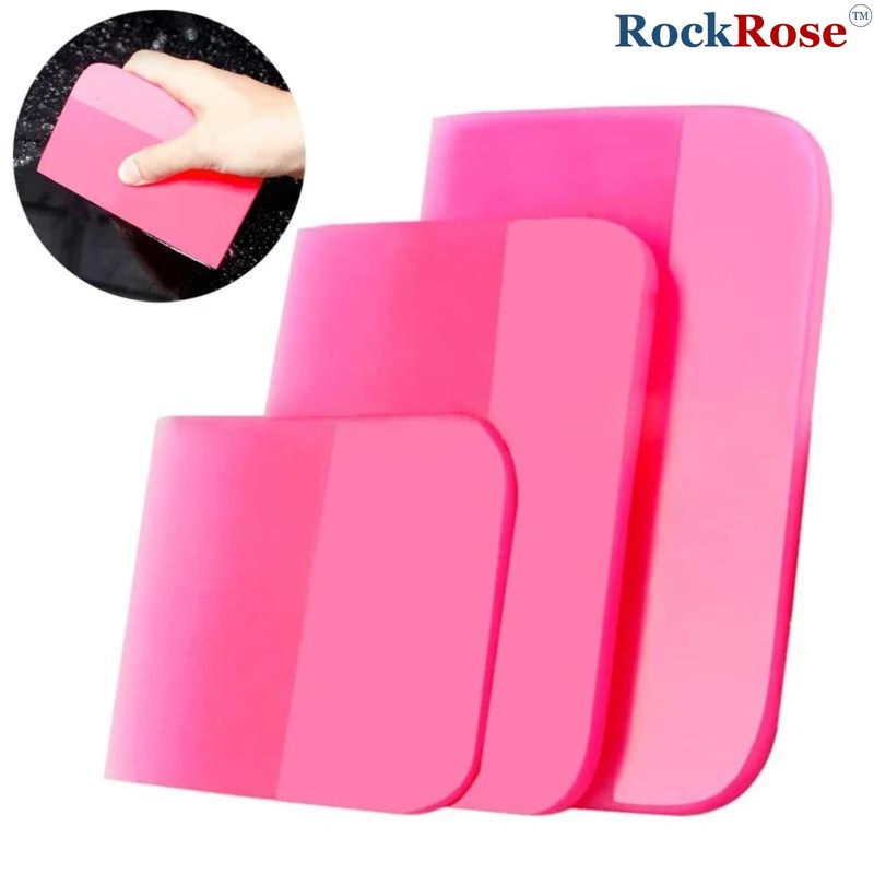 RockRose Pink PPF Squeegee Angled - 4 x 3 inches