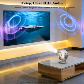 Amornee WorldCup Limited Edition Short Throw Mini Portable Projector with WiFi and Bluetooth, Android Smart TV Projector for Home Theater and Outdoor Use