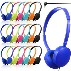 Konohan 18 Pack Kids Headphones Bulk for Classroom Class Set of Headphones for Students Adjustable on Ear 3.5mm Wired Headphones for School Toddler Boys Girls Teens Children Adults(Multicolor)