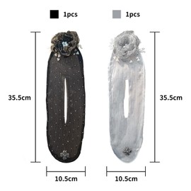 2 Pieces Flower Hair Styling Tools, Women's Hair Accessories, Elegant Hair Accessories, Hair Accessories, Dressing Accessories, Creative Hair Accessories (Black, Grey)