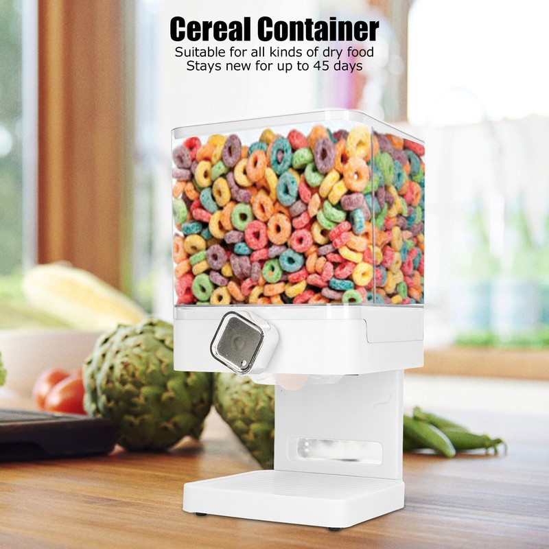 Cereal Dispenser 17.5oz Capacity Single Grid Grain Dispenser Transparent Plastic