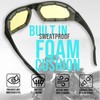 Bikershades Motorcycle Safety Night Riding Glasses Yellow Removable Foam Men