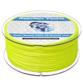 Reaction Tackle Braided Fishing Line Hi Vis Yellow 20LB 150yd