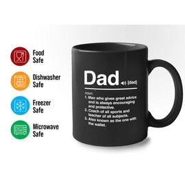 Bubble Hugs Father's Day Mug White 11oz - Dad Definition Man Who Gives Great Advice - Thank You in Law Bonus Step Dad Family Father's Day Great Father Grandpa
