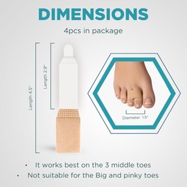 Homergy Hammer Toe Straightener Corrector Splint (Next Generation) - 4 Pcs Double Layer Broken Toe Wraps, Brace Orthopedic Separator, Cushioned Bandages, Heal Wrap Toe Straighteners for Crooked Toes