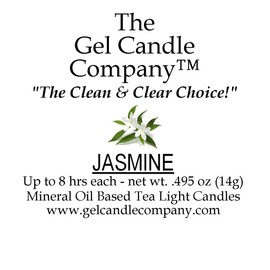 24 Pack Of JASMINE Scented Gentle Aroma Sweet Exotic Floral Up To 8 Hour Tea Lights By The Gel Candle Company™